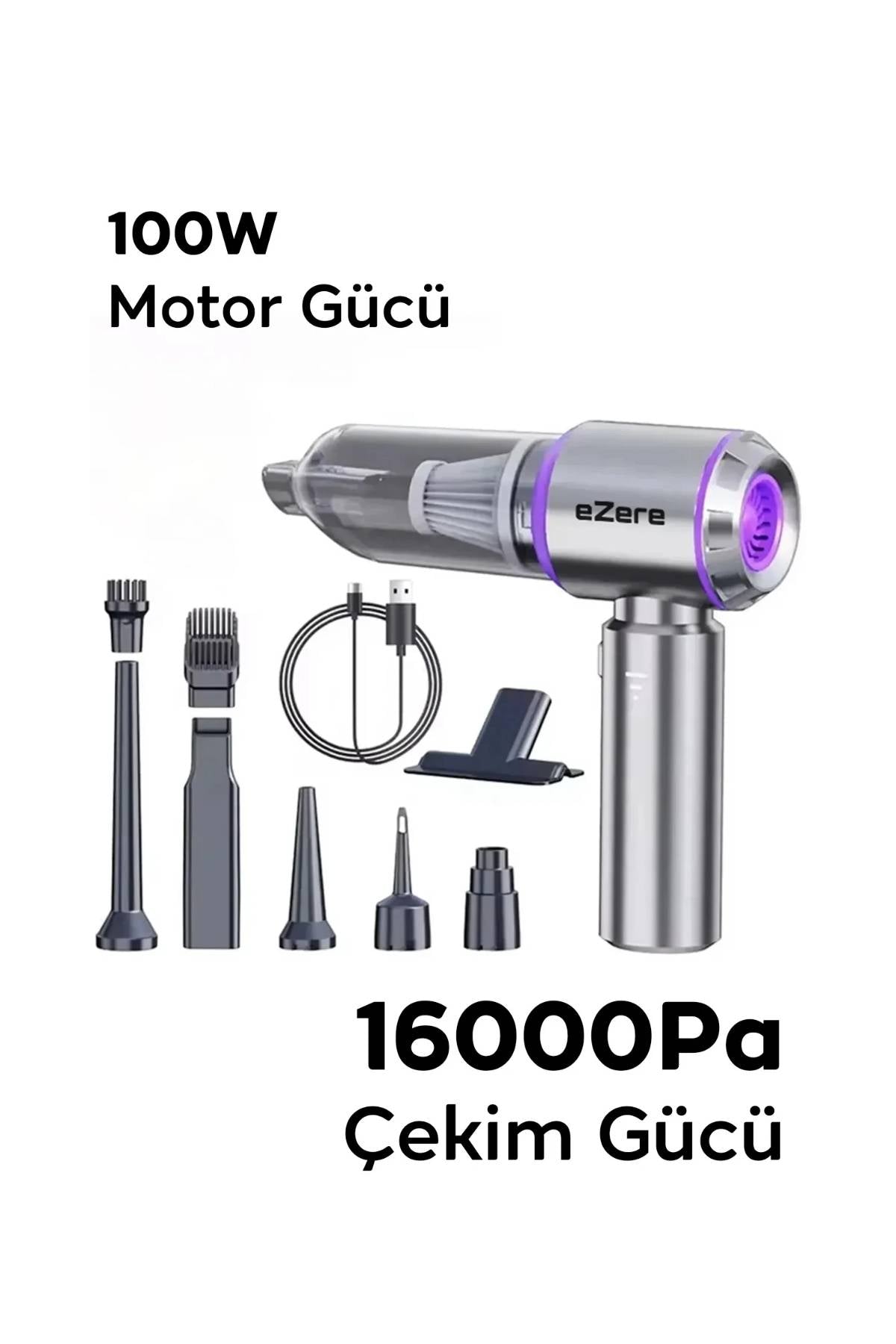 16000 Pa 2-in-1 Şarjlı El Süpürgesi Hava Üfleme Makinesi (Çok Başlıklı)