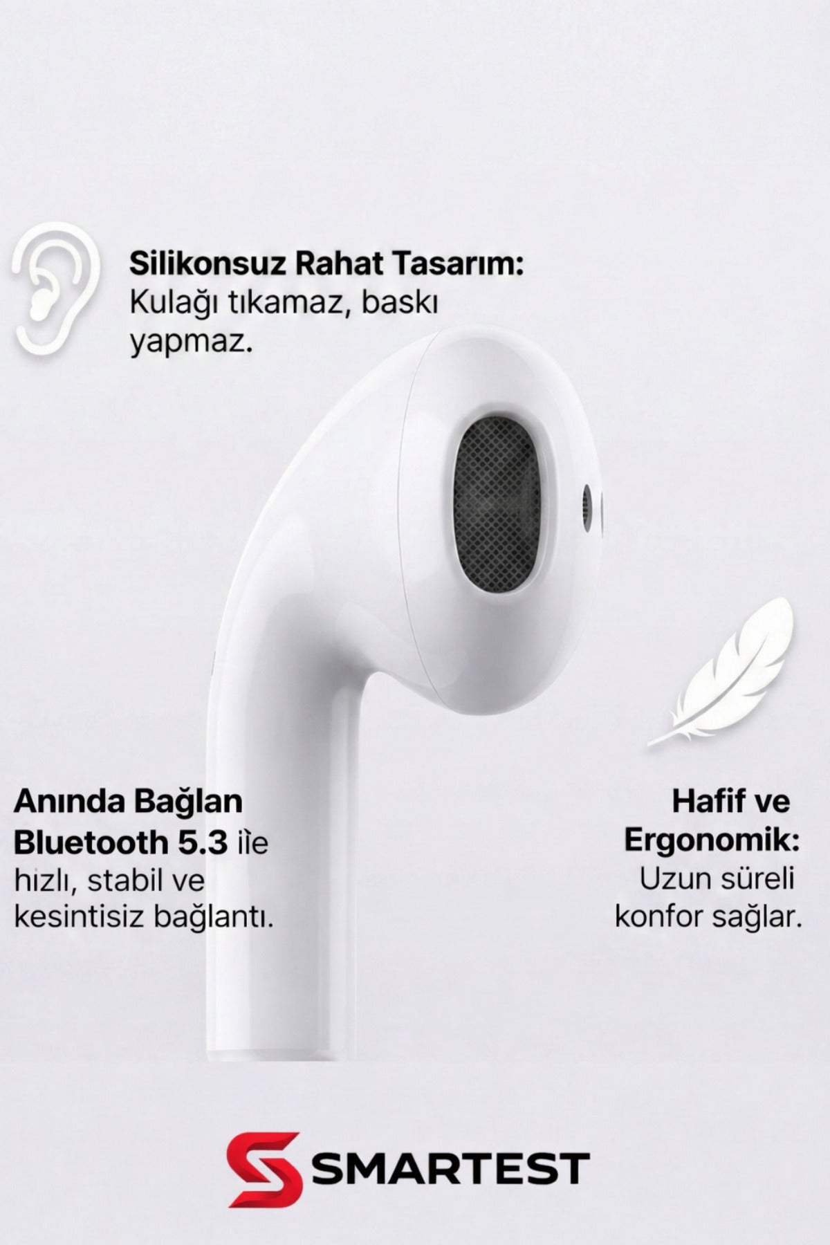 Smartest Pro5 Bluetooth Kulaklık iOS Android Uyumlu Kablosuz Karışık Renk Kılıf Hediyeli